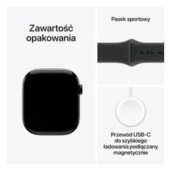 Apple Watch 11 GPS + Cellular 46mm koperta z aluminium (onyks) + pasek sportowy rozmiar M/L (czarny)