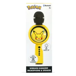 Mikrofon z głośnikiem Bluetooth OTL Technologies Pokémon Pikachu PopSing LED Light Up Wireless Karaoke 5W Żółty