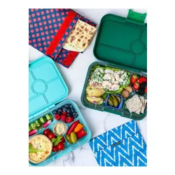 Lunchbox pojemnik na śniadanie XL Yumbox Tapas 4 - palm green / lime