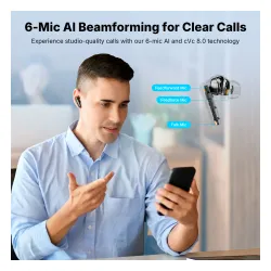 Słuchawki bezprzewodowe Earfun Air Pro 4+ ANC Dokanałowe Bluetooth 6.0 Funkcje AI Czarny