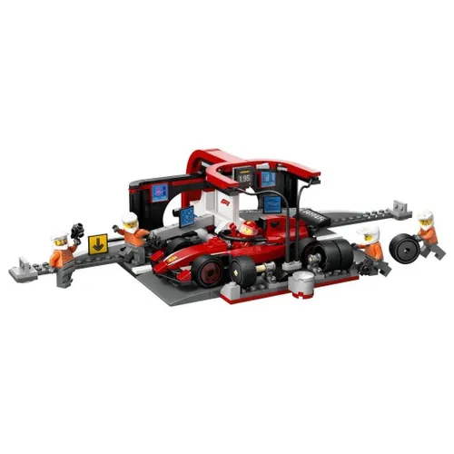 LEGO City 60443 F1 Pit stop i mechanicy z bolidem Ferrari