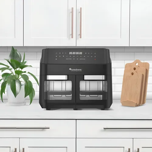 Air Fryer Frytkownica beztłuszczowa TURBOTRONIC TT-DAF7W Czarny z podwójnym koszem