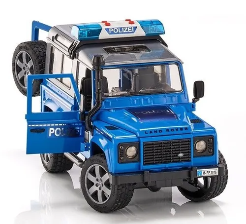 Bruder Land Rover Defender Policja z przyczepą dla konia, figurką konia i policjanta (02588)