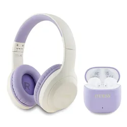 Słuchawki nauszne GUESS + Słuchawki douszne GUESS Fioletowy