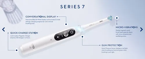 Oral - B магнитная зубная щетка iO Series 7 White Alabaster