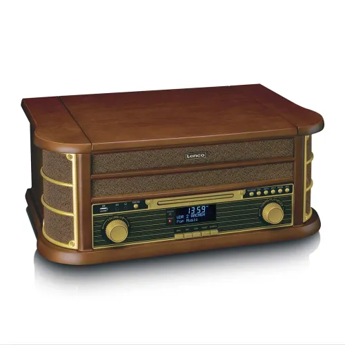 Gramofon Lenco TCD-3571MY Półautomatyczny Napęd paskowy Przedwzmacniacz Bluetooth Brązowy