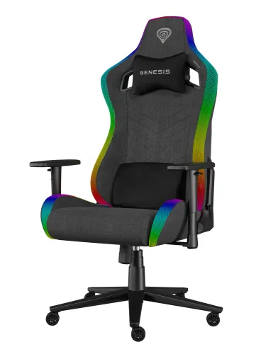 Fotel Genesis Trit 660 RGB Gamingowy do 150kg Tkanina Szary