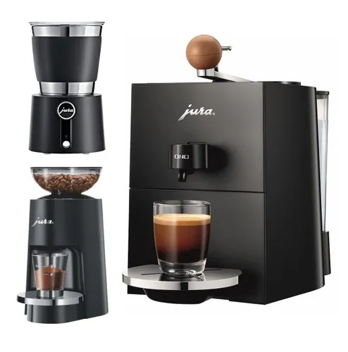 Automatyczny ekspres do kawy JURA Ono 15505 Czarny + Młynek do kawy JURA Professional Aroma Grinder 25048 Czarny + Spieniacz JURA 24019