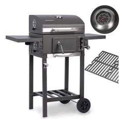Grill węglowy ogrodowy Berdsen BD-892 żeliwny ruszt z pokrywą popielnik + termometr