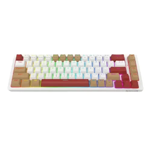 Klawiatura mechaniczna Redragon Rammus K677 Pro Brown Switch Biało-brązowy