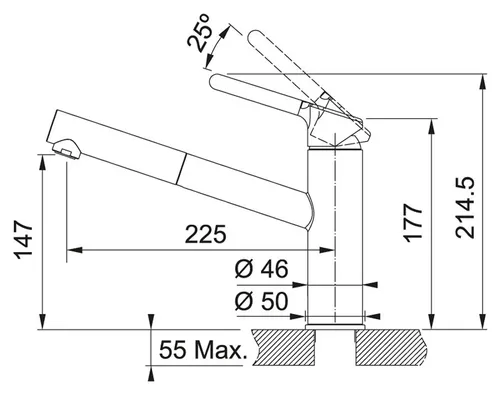 Bateria FRANKE Orbit 115.0623.057 Chrom/Onyx