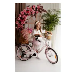 Rower dziecięcy SUN BABY Heart Bike 20 cali dla dziewczynki Biało-złoty