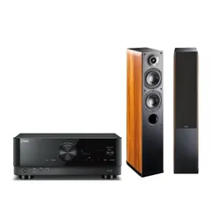 Zestaw stereo Yamaha MusicCast RX-V4A, Indiana Line Nota 550 X (orzech)