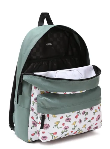 Vans Realm 22 l-ditsy poppy floral marshmallow Casual sırt çantası / ördek yeşili