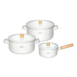 Zestaw garnków GERLACH Natur Enamel Biały (6 elementów)