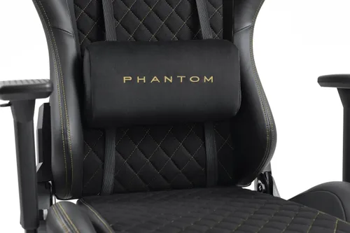 Fotel GAMVIS Phantom Large Czarny (złote elementy) + podnóżek
