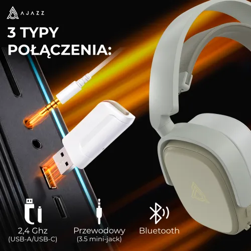 Słuchawki bezprzewodowe z mikrofonem Ajazz AHM09 MAX Nauszne Szary