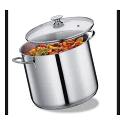 KÜCHENPROFI Capri – stalowy garnek ze szklaną pokrywką 12 l śred. 28 x 20,5 cm