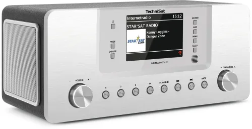 Radioodbiornik TechniSat DigitRadio 574 IR Radio FM DAB+ Internetowe Bluetooth Srebrny