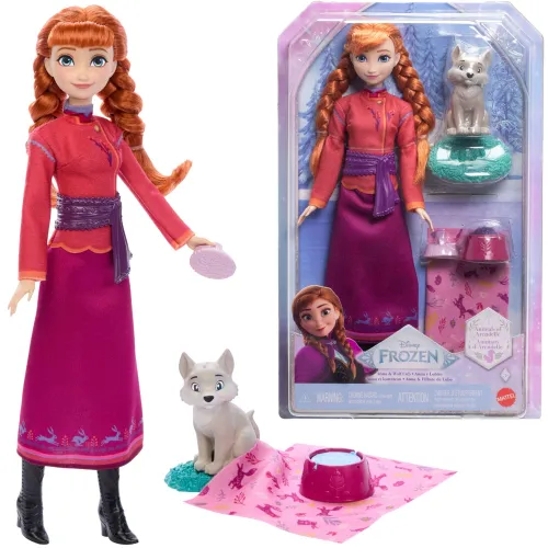 Lalka DISNEY FROZEN Kraina Lodu Księżniczka Anna i wilczek JFG17