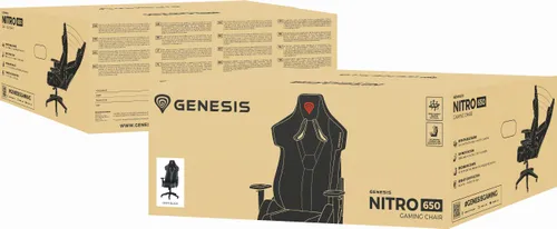 Fotel Genesis Nitro 650 Gamingowy do 150kg Skóra ECO Tkanina Czarny