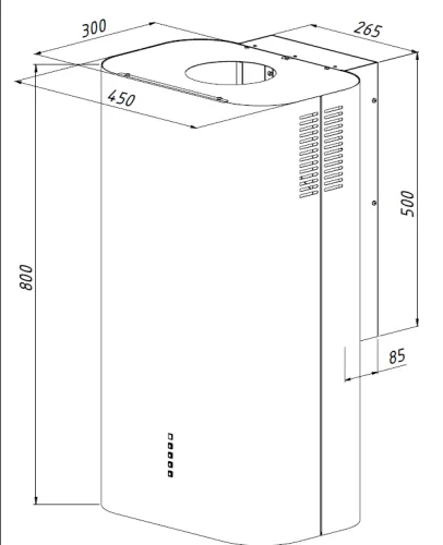Okap Akpo WK-12 ELLIPSE WL BI Biały
