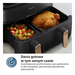 Air fryer Philips Ovi Dual Basket NA552/00 2750W 9l Aplikcja mobilna Gotowanie na parze