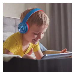 PowerLocus PLED Bezprzewodowe Słuchawki Bluetooth dla dzieci z LED niebiesko-czerwone