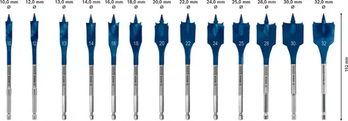 Zestawy wierteł łopatkowych 10/12/13/14/16/18/20/22/24/25/28/30/32mm, 13szt. Bosch EXPERT Self Cut Speed