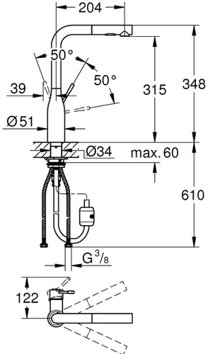 Bateria GROHE Essence 30270GN0 Złoty