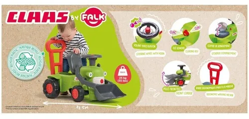 Jeździk Pchacz Traktorek Falk Class Dla Dziecka 1-3 Lat Przyczepka Łyżka