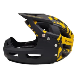 Kask XRIDER XRFH003M Czarno-żółty Full Face z odkręcaną szczęką (rozmiar M)