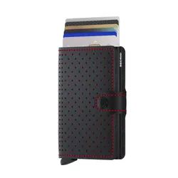 RFID Secrid Miniwallet Perforated Cep Cüzdanı-Siyah / Kırmızı