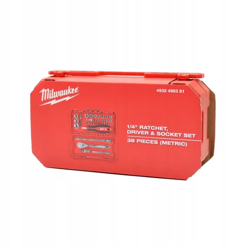 Набор ударных бит и головок с трещоткой Milwaukee 1/4", 38 ед. 4932498381