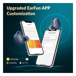 Słuchawki bezprzewodowe Earfun Free Pro 3 ANC Dokanałowe Bluetooth 5.3 Niebieski