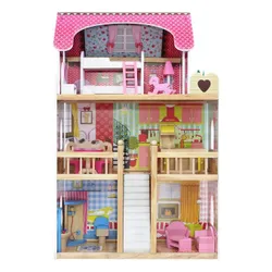 Ecotoys Dollhouse ahşap ahududu konağı (ZA-4109)