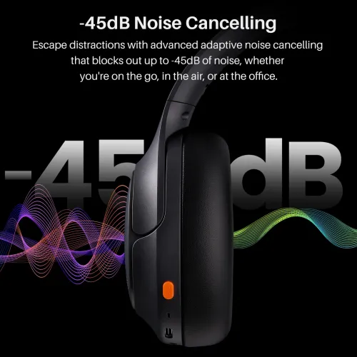 Słuchawki bezprzewodowe Tozo H20 Nauszne Bluetooth 6.0 Funkcje AI Czarny