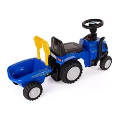 Jeździk traktor z przyczepką New Holland jeździdełko dla dziecka pojazd 12M+ niebieski