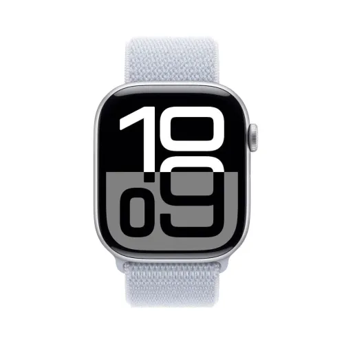 Apple Watch Series 10 GPS + Cellular koperta 46mm aluminium srebrny opaska sportowa błękitny obłok