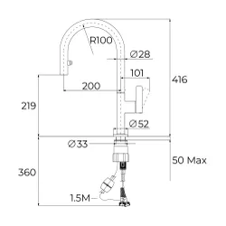 Bateria TEKA Oval 9382 116020013 Chrom