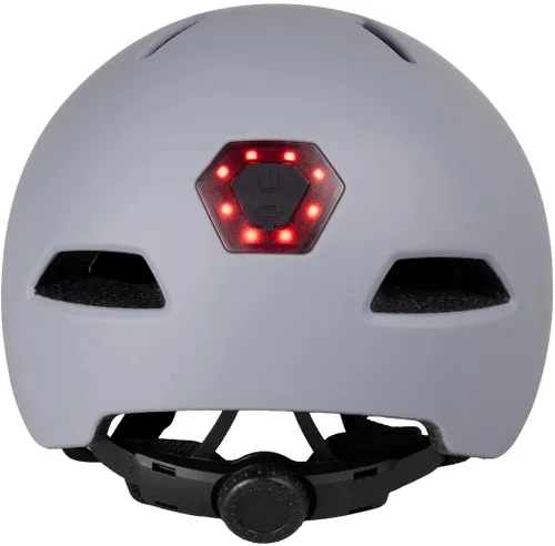 Kask rowerowy VAYOX Street VA0423GREM Szary Miejski z lampką (rozmiar M)