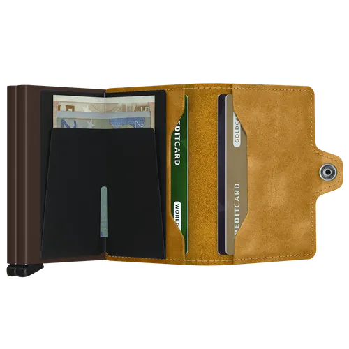 RFID Secrid Twinwallet Vintage için Çift Kart Cüzdanı-Hardal Sarısı