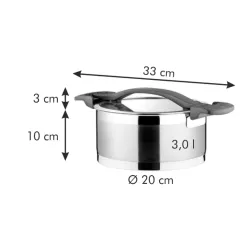 TESCOMA Ultima niski 3 l - garnek ze stali nierdzewnej z pokrywką
