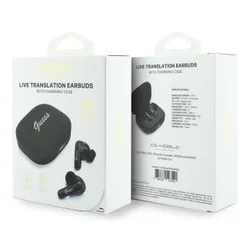 Słuchawki dokanałowe GUESS Script Metal Logo Czarny z tłumaczem