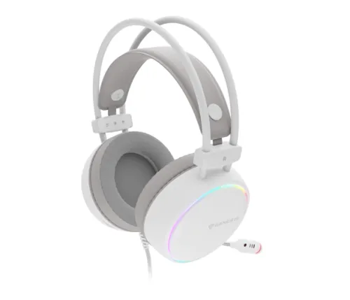 Słuchawki przewodowe z mikrofonem Genesis Neon 613 G2 RGB Nauszne Biały