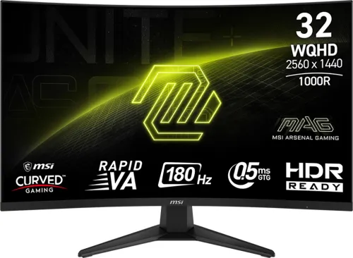 Monitor MSI MAG 325CQF 31,5" 2K Rapid VA 180Hz 0,5ms GTG Zakrzywiony Gamingowy
