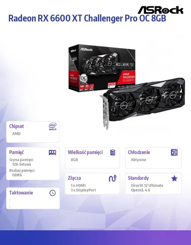 Видеокарта Radeon RX 6600 XT Challenger Pro OC 8GB 128bit GDDR6 3DP / HDMI