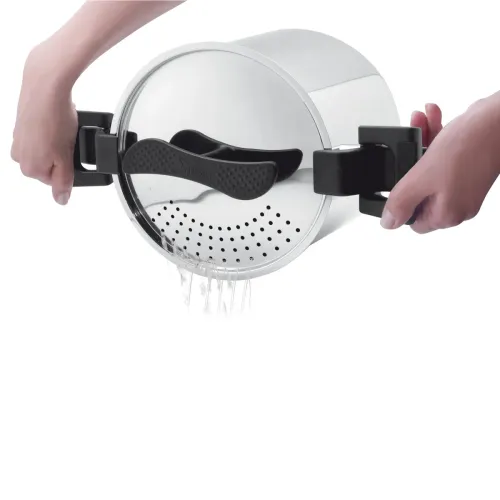 Garnek do gotowania makaronu ze stali nierdzewnej z pokrywką DUSPAGHI 5 l