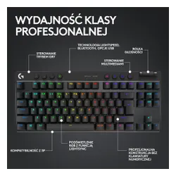 Klawiatura mechaniczna Logitech G Pro X TKL Lightspeed Tactile - GX Brown - czarny