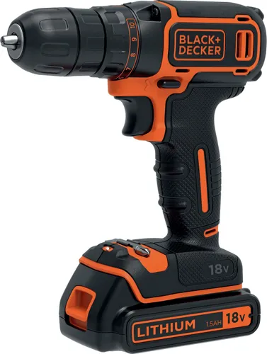 Akülü Matkap Black &amp; Decker BDCDC18BAFC 18 V 2x1.5 Ah pil